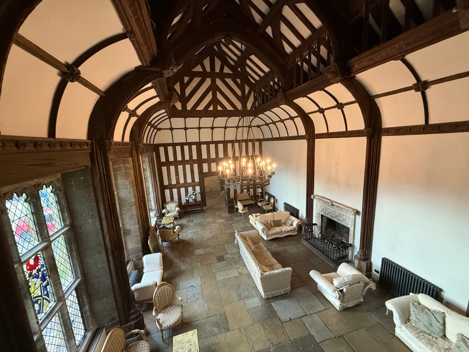 The great hall, with its original hammer beam roof